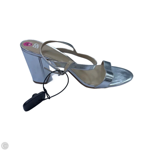 Sandals Heels Block By Bp In Silver, Size: 13