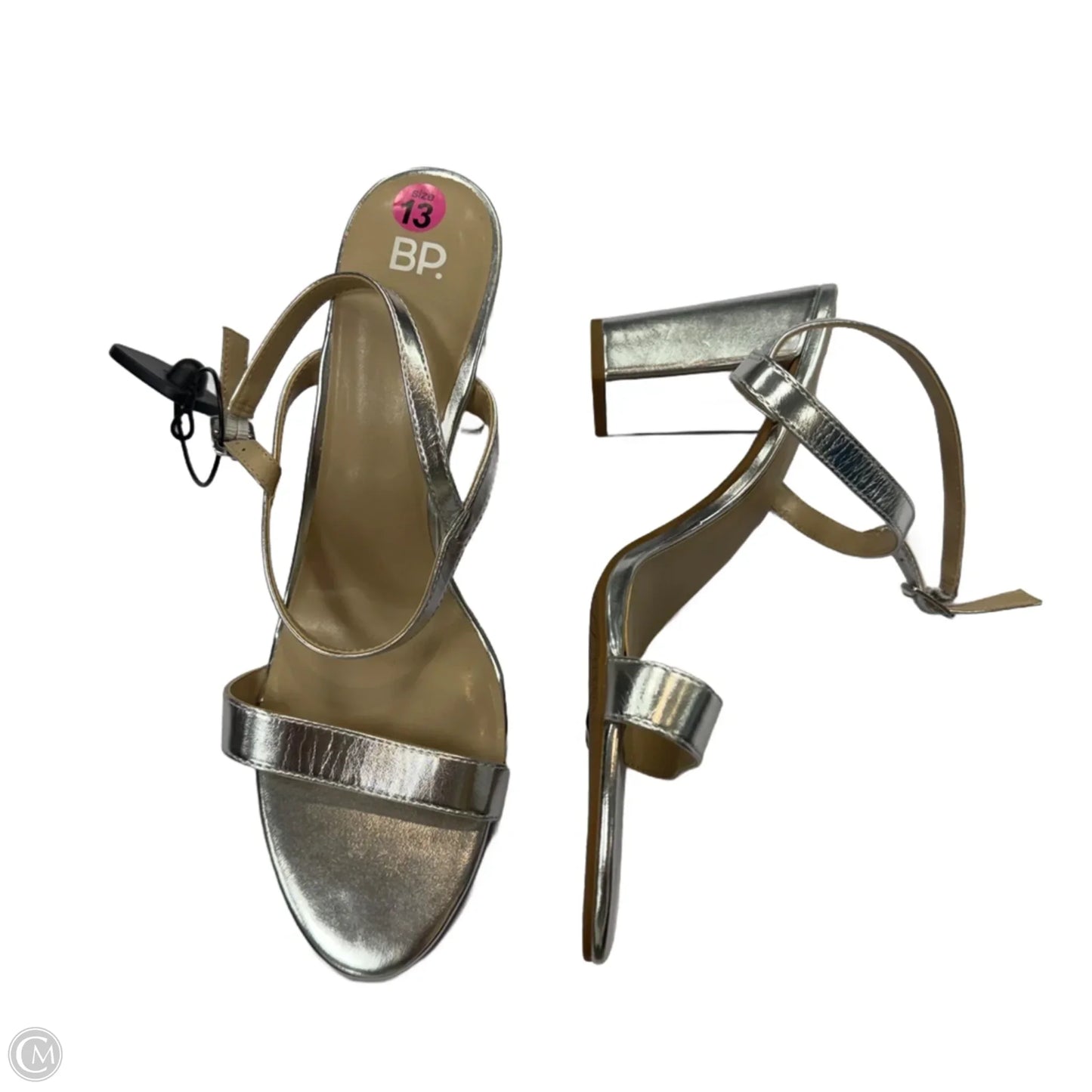 Sandals Heels Block By Bp In Silver, Size: 13