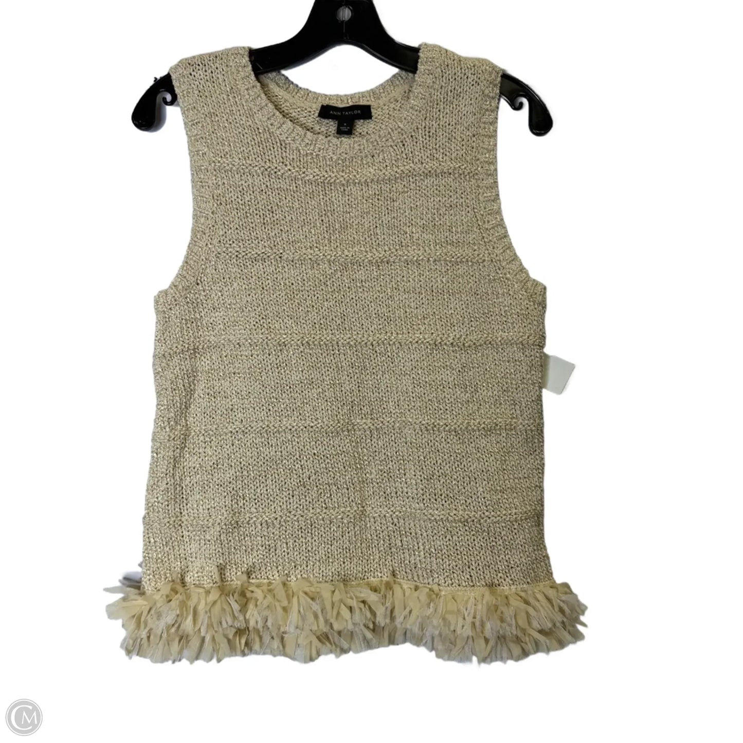 Top Sleeveless By Ann Taylor In Beige, Size: M