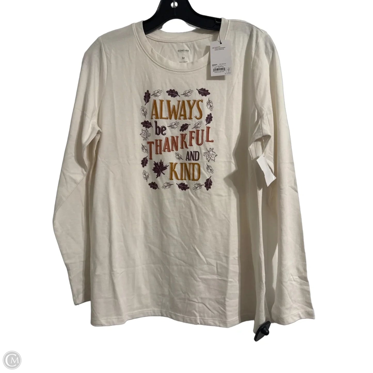 Top Long Sleeve By Sonoma In Cream, Size: M