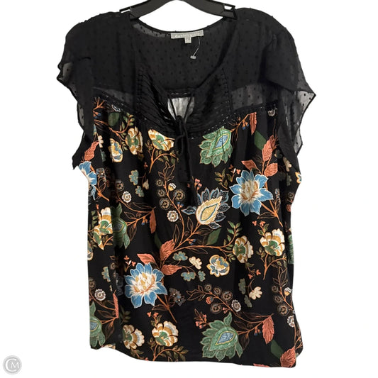 Top Short Sleeve By Daniel Rainn In Black, Size: Xl
