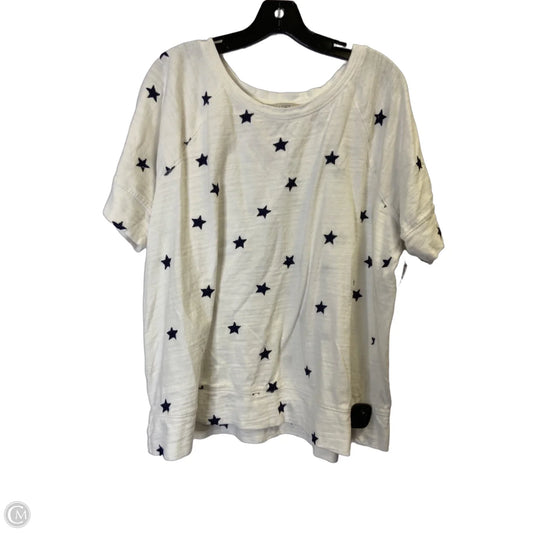Top Short Sleeve By Loft In White, Size: 14