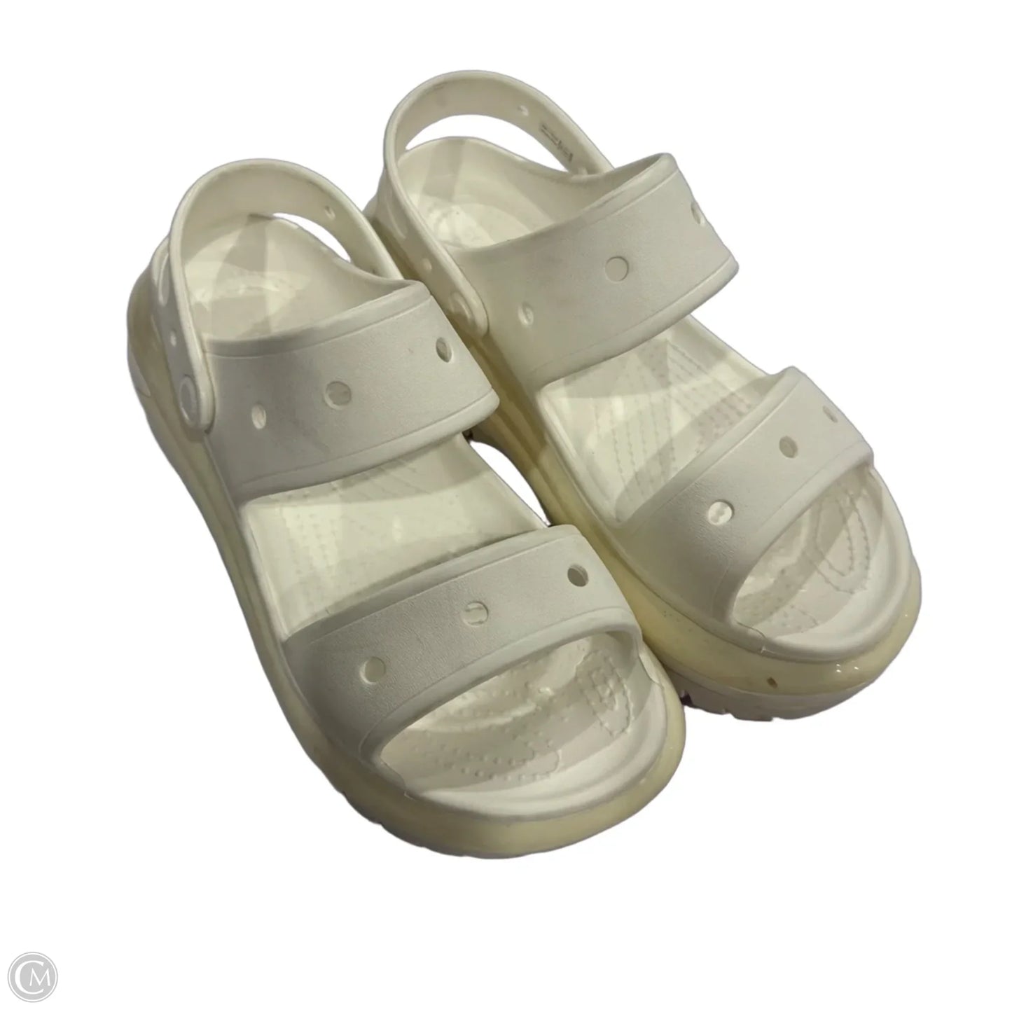 Sandals Heels Platform By Crocs In White, Size: 11