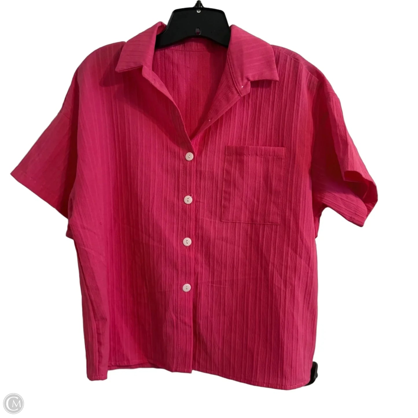 Top Short Sleeve By Shein In Pink, Size: M