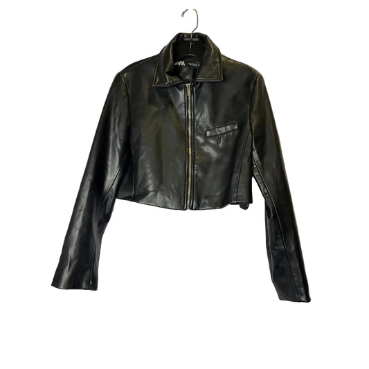 Jacket Leather By Zara In Black, Size: S