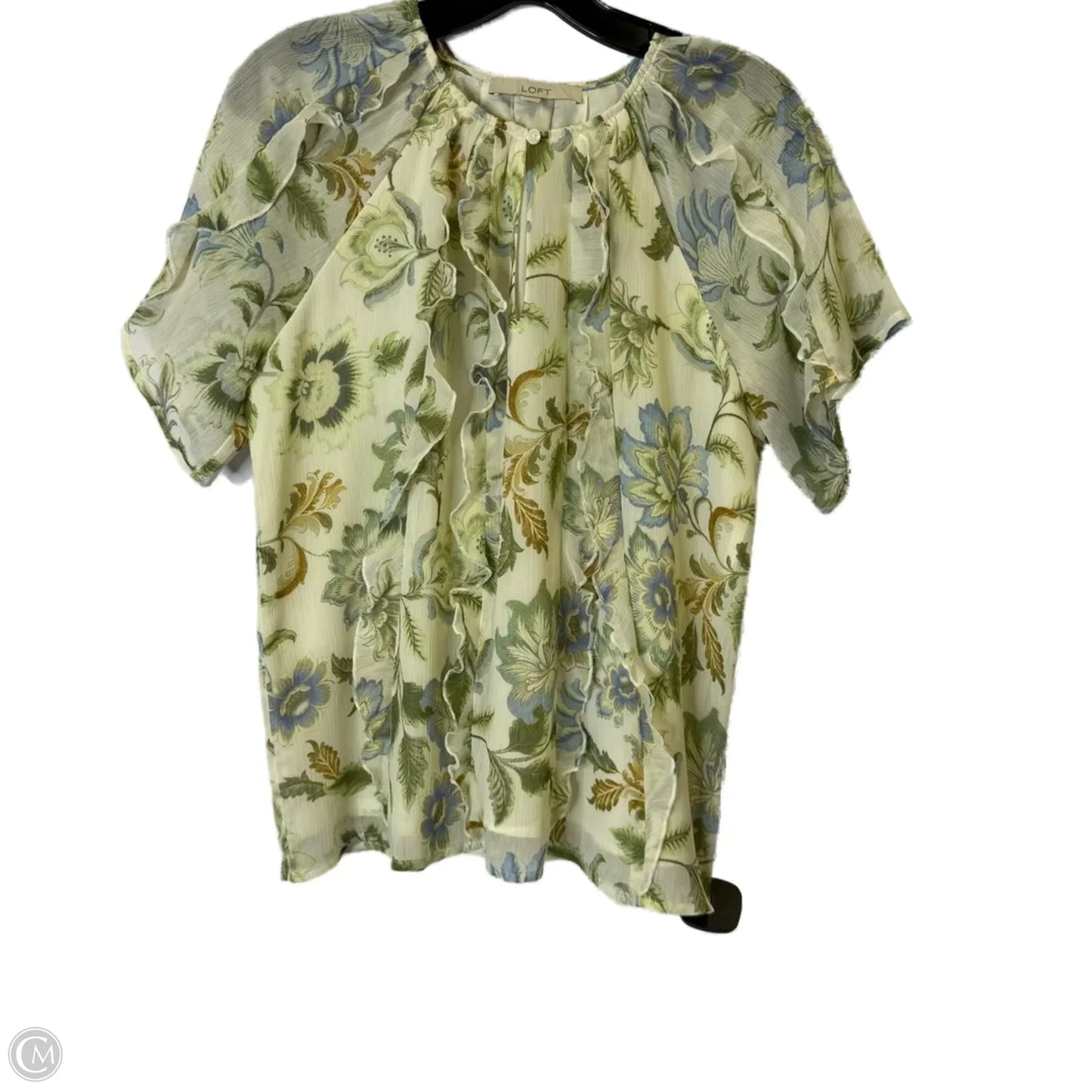 Top Short Sleeve By Loft In Cream, Size: S