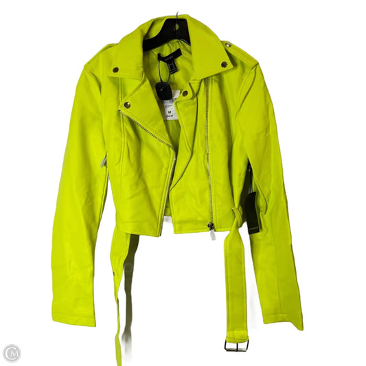 Jacket Moto By Forever 21 In Green, Size: M