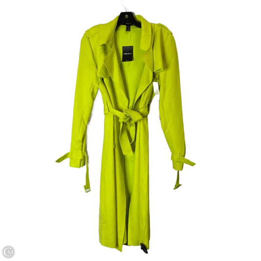 Coat Trench Coat By Forever 21 In Yellow, Size: M