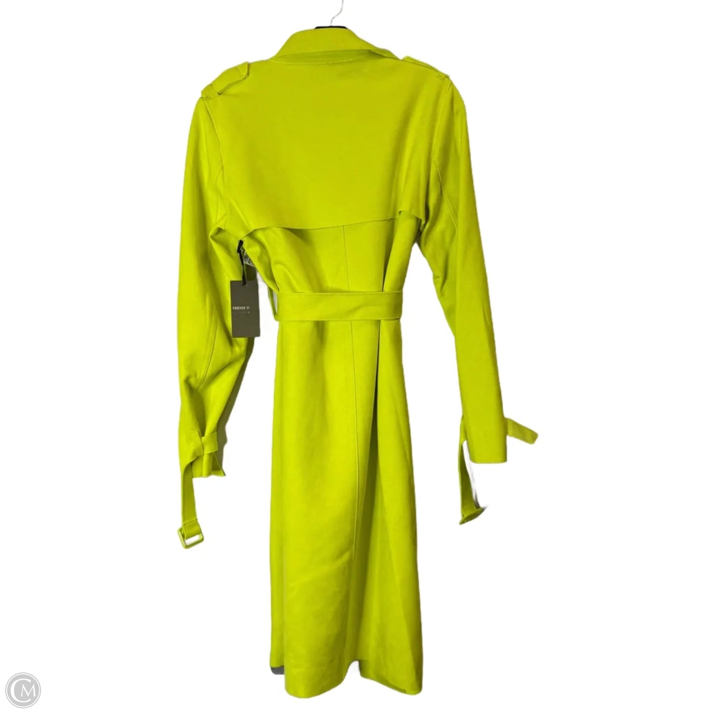 Coat Trench Coat By Forever 21 In Yellow, Size: M