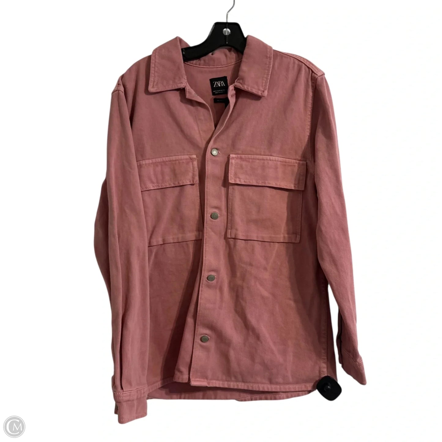Jacket Denim By Zara In Pink, Size: M