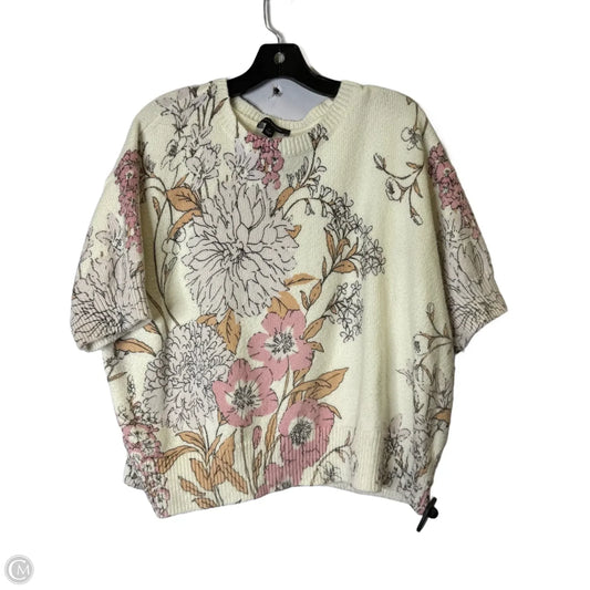 Sweater Short Sleeve By Ann Taylor In Cream, Size: Xl