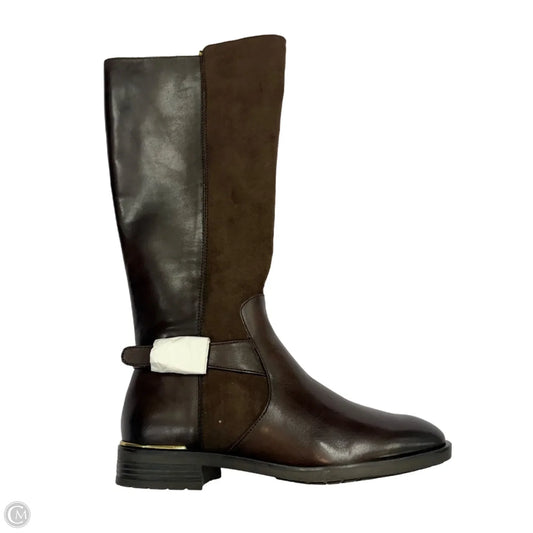 Boots Mid-calf Flats By Clothes Mentor In Brown, Size: 10