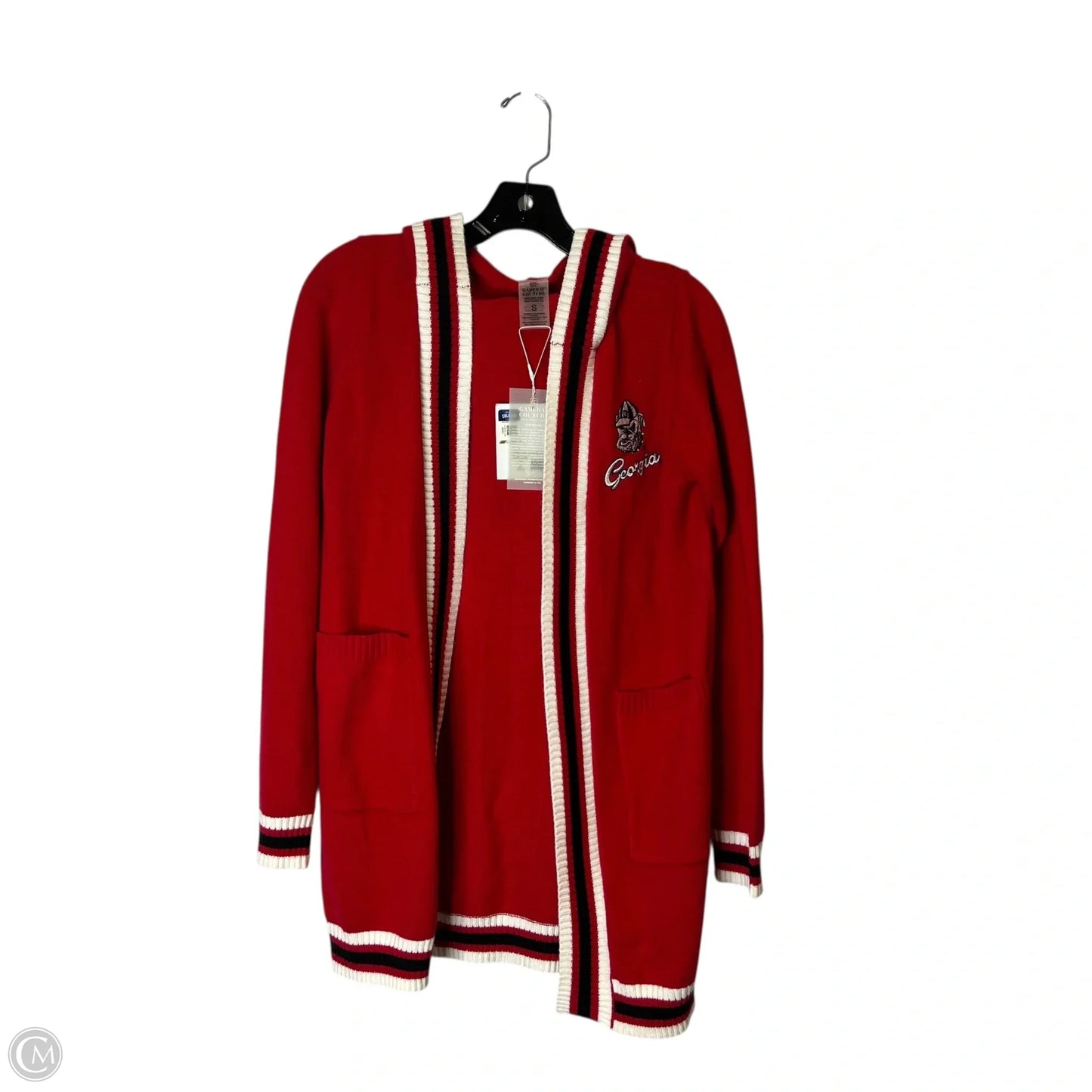 Cardigan By Clothes Mentor In Red & White, Size: S
