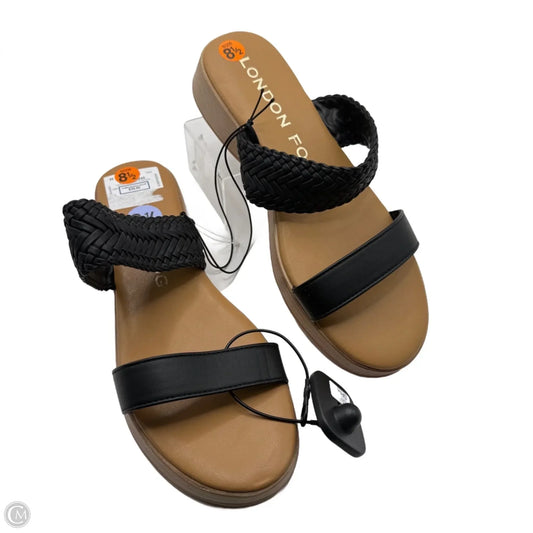 Sandals Flats By London Fog In Black, Size: 8.5