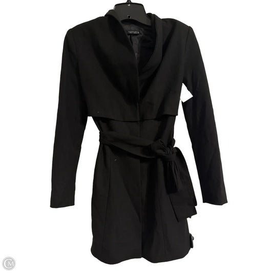 Coat Trench Coat By Zara In Black, Size: Xs