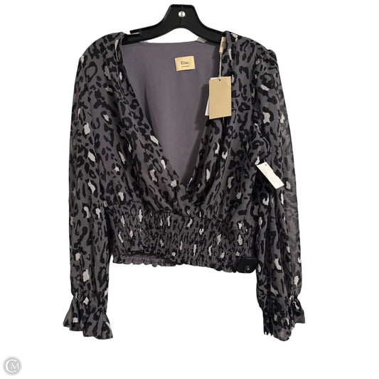 Blouse Long Sleeve By Elie Tahari In Animal Print, Size: M