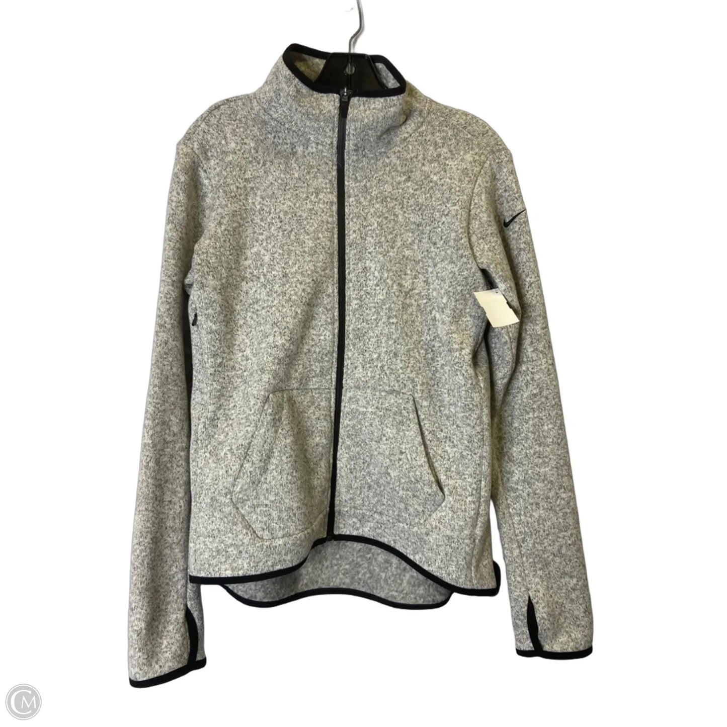 Athletic Jacket By Nike In Grey, Size: M