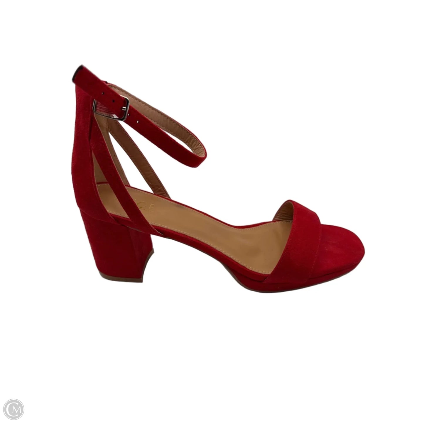 Sandals Heels Block By Clothes Mentor In Red, Size: 10