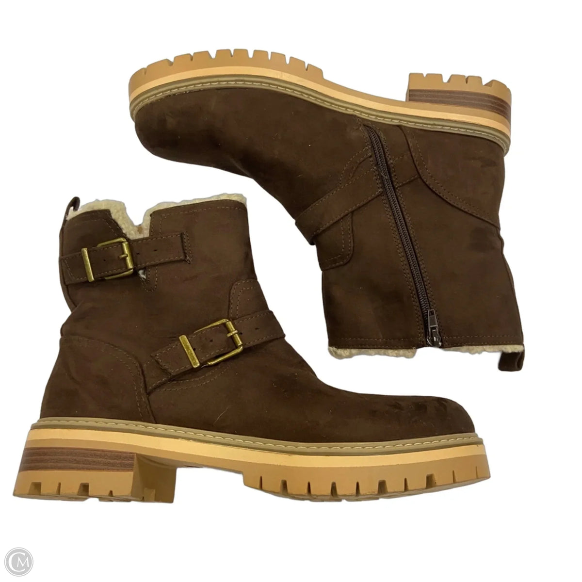 Boots Ankle Heels By Maurices In Brown, Size: 11