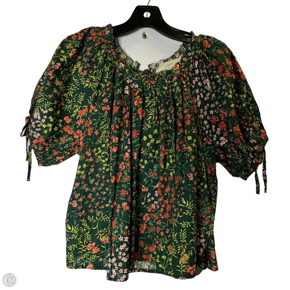 Top Short Sleeve By Loft In Green, Size: S