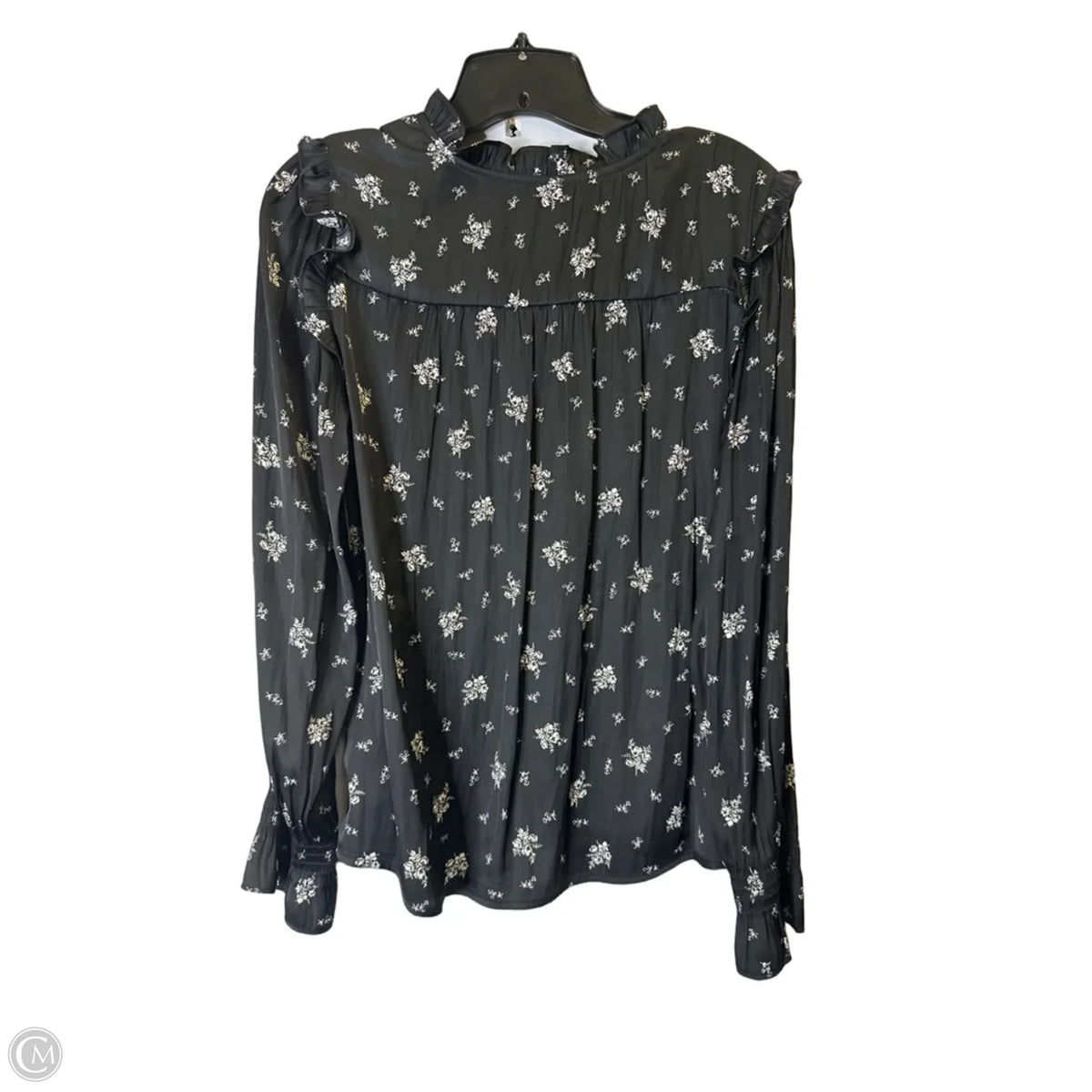 Blouse Long Sleeve By Gap In Black, Size: S