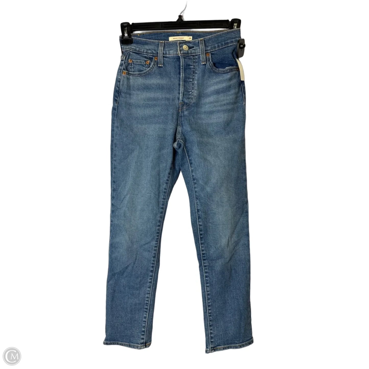 Jeans Straight By Levis In Blue Denim, Size: 2