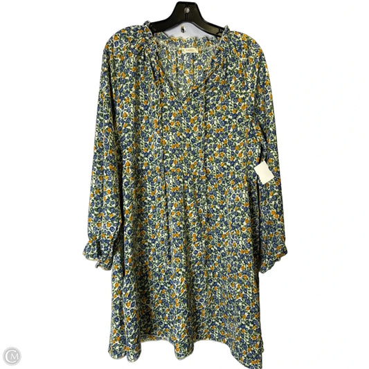 Dress Casual Short By Kirundo In Blue & Green, Size: M