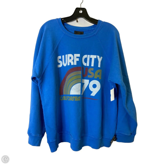 Sweatshirt Crewneck By Clothes Mentor In Blue, Size: M