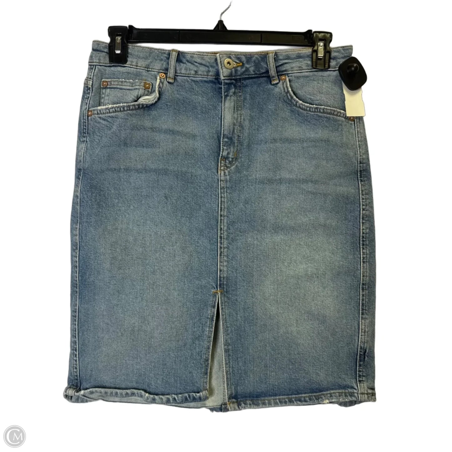 Skirt Midi By Anthropologie In Blue Denim, Size: 12