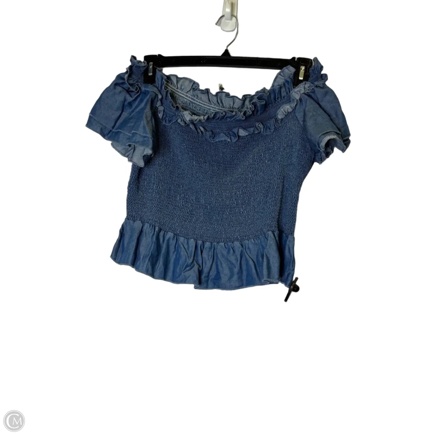 Top Short Sleeve By Bebe In Blue, Size: Xl