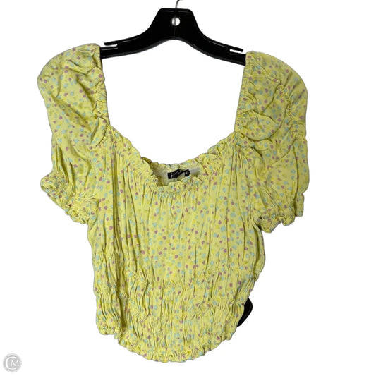 Top Short Sleeve By Zara In Yellow, Size: Xxl