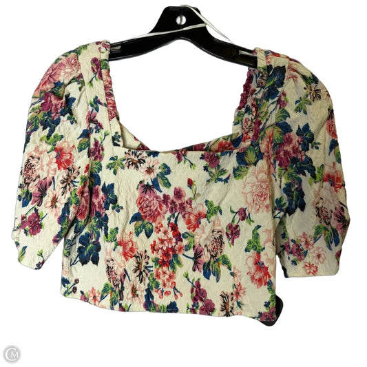 Top Short Sleeve By Zara In Floral Print, Size: Xl