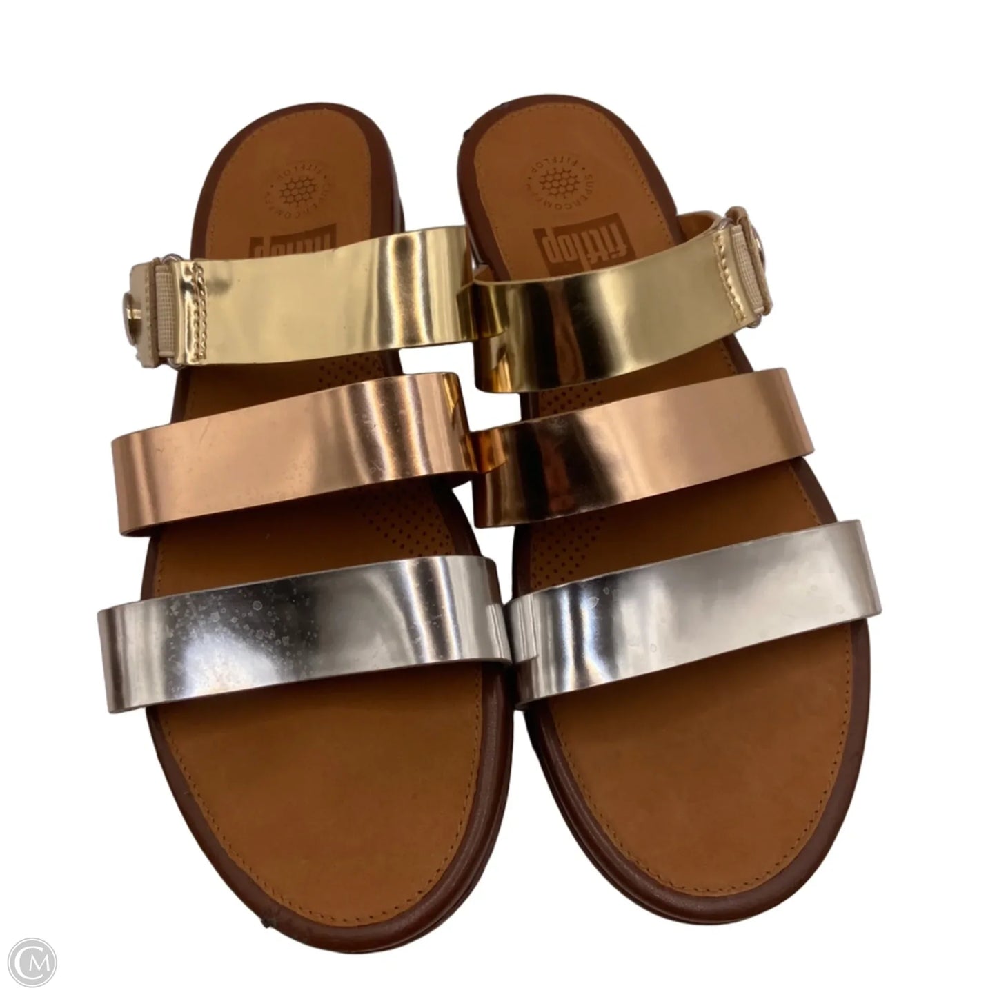 Sandals Flats By Fitflop In Bronze, Size: 9