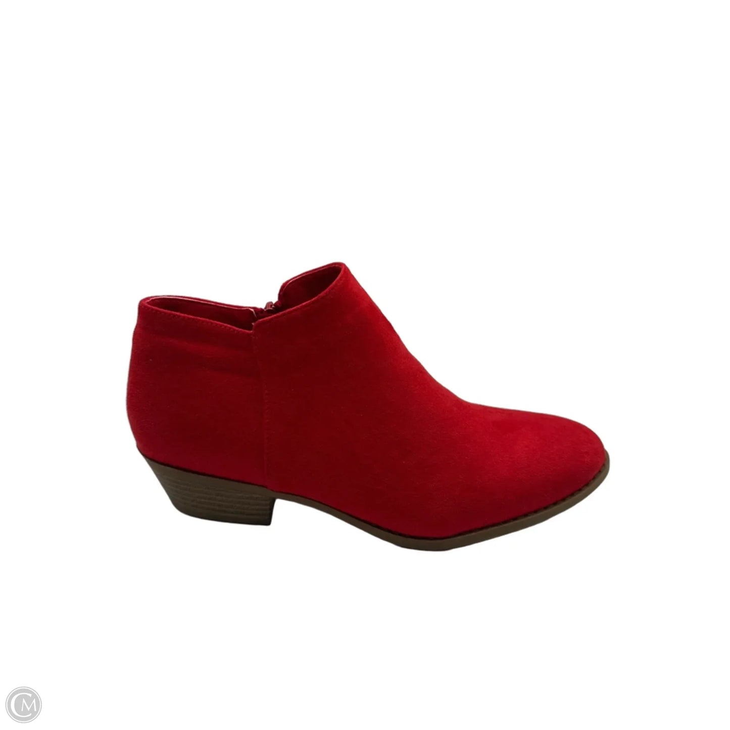 Boots Ankle Heels By Clothes Mentor In Red, Size: 10