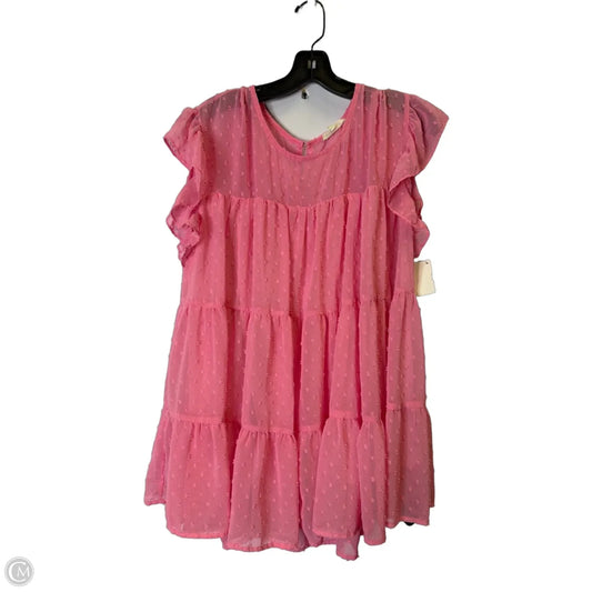 Top Short Sleeve By Entro In Pink, Size: 1x
