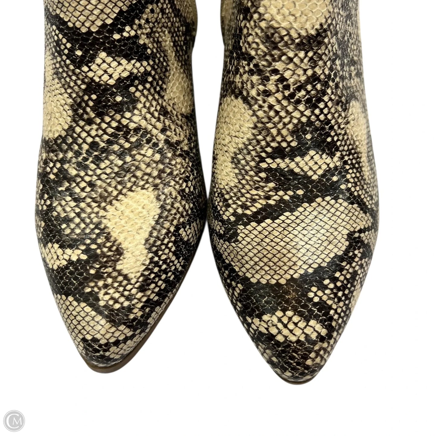 Boots Ankle Heels By City Classified In Snakeskin Print, Size: 8