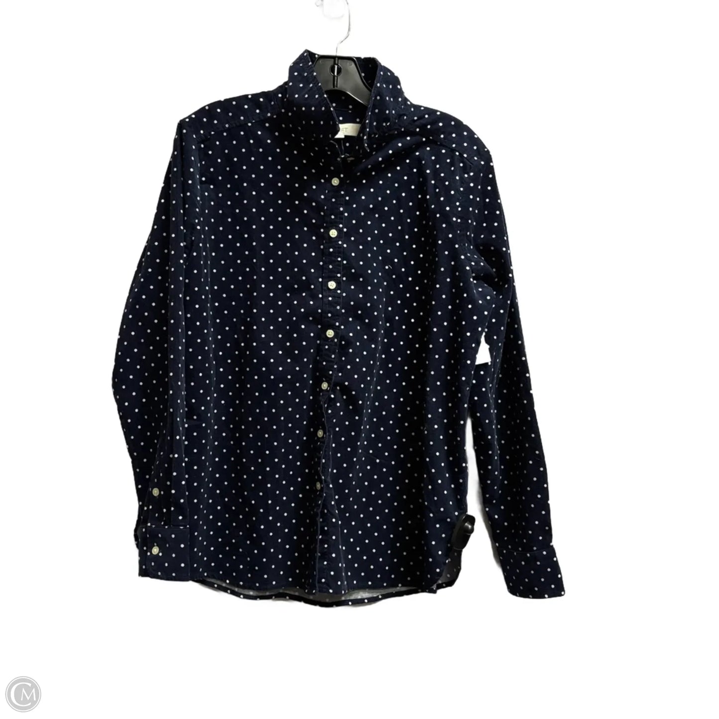 Top Long Sleeve By Loft In Polkadot Pattern, Size: M