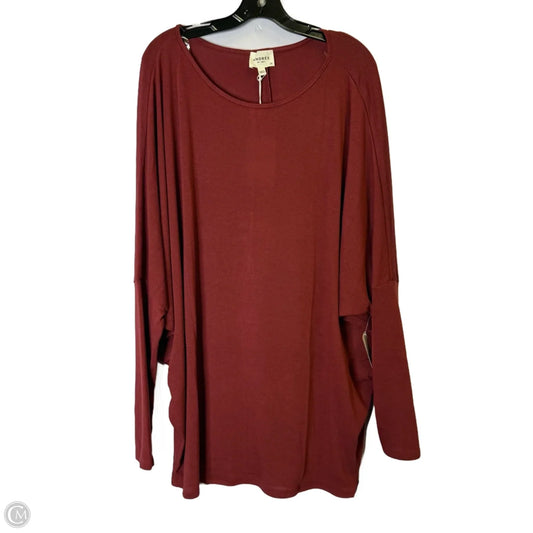Top Long Sleeve Basic By Andree By Unit In Red, Size: 2x