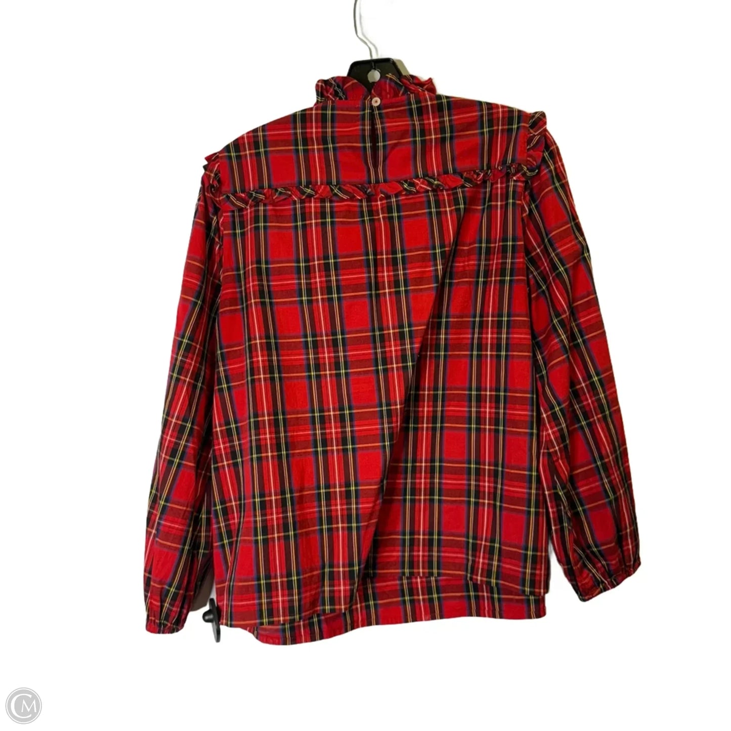 Top Long Sleeve By J. Crew In Plaid Pattern, Size: S
