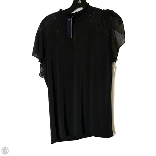 Top Short Sleeve By Adrienne Vittadini In Black, Size: Xl