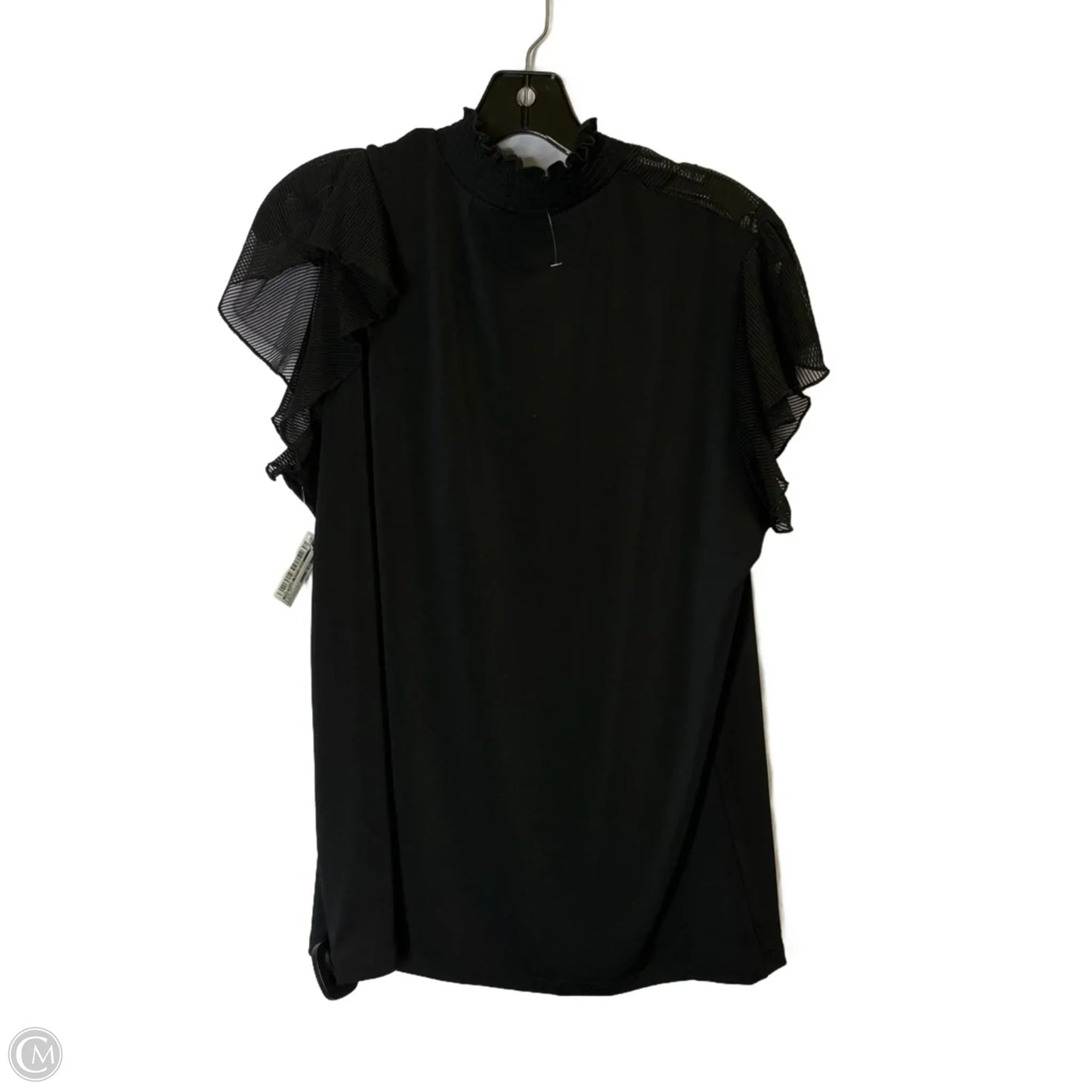 Top Short Sleeve By Adrienne Vittadini In Black, Size: Xl