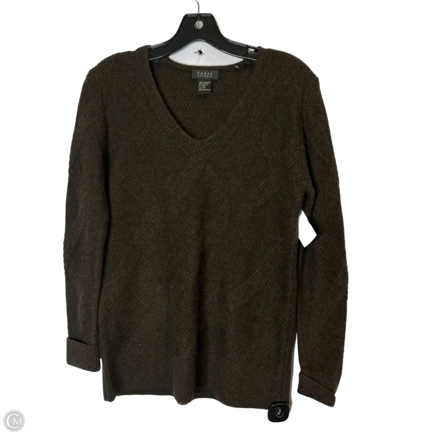 Sweater Cashmere By Clothes Mentor In Brown, Size: Xs