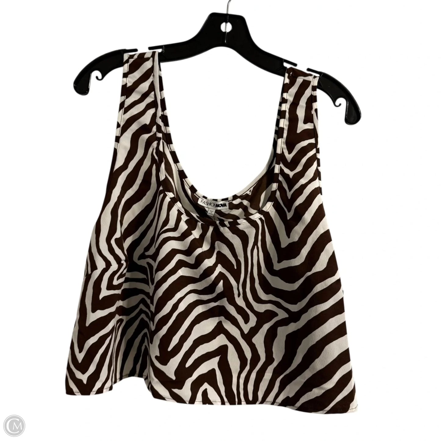 Top Sleeveless By Fashion Nova In Zebra Print, Size: 3x