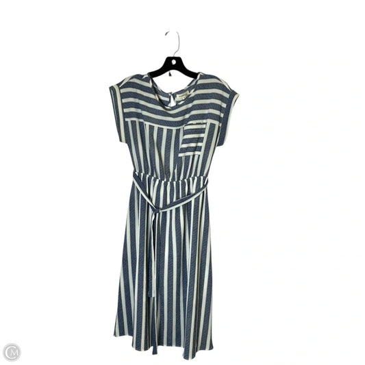Dress Casual Midi By Monteau In Striped Pattern, Size: M