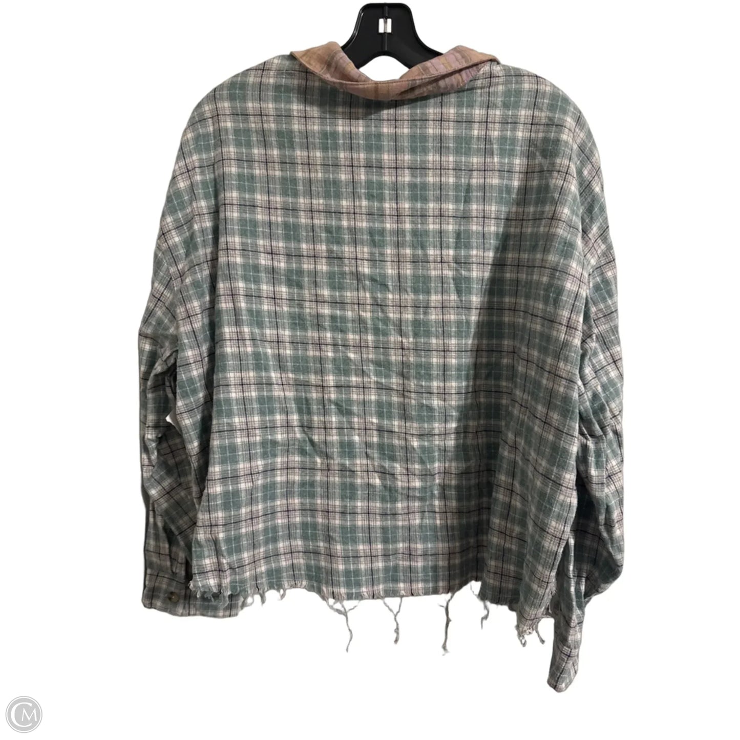 Top Long Sleeve By Papermoon In Plaid Pattern, Size: M