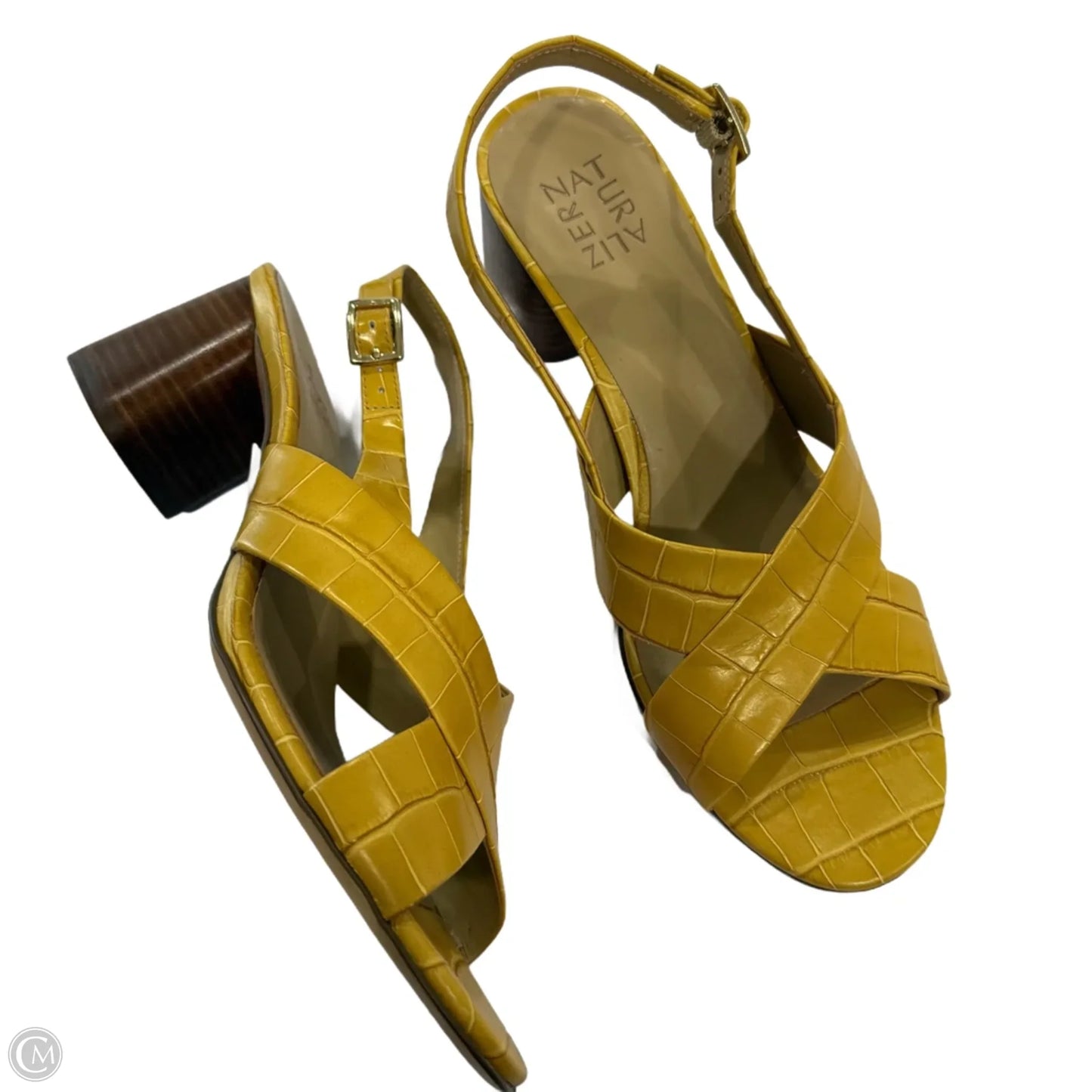 Sandals Heels Block By Naturalizer In Yellow, Size: 9.5