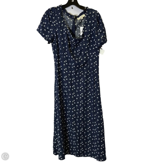 Dress Casual Midi By Loft In Blue, Size: 12