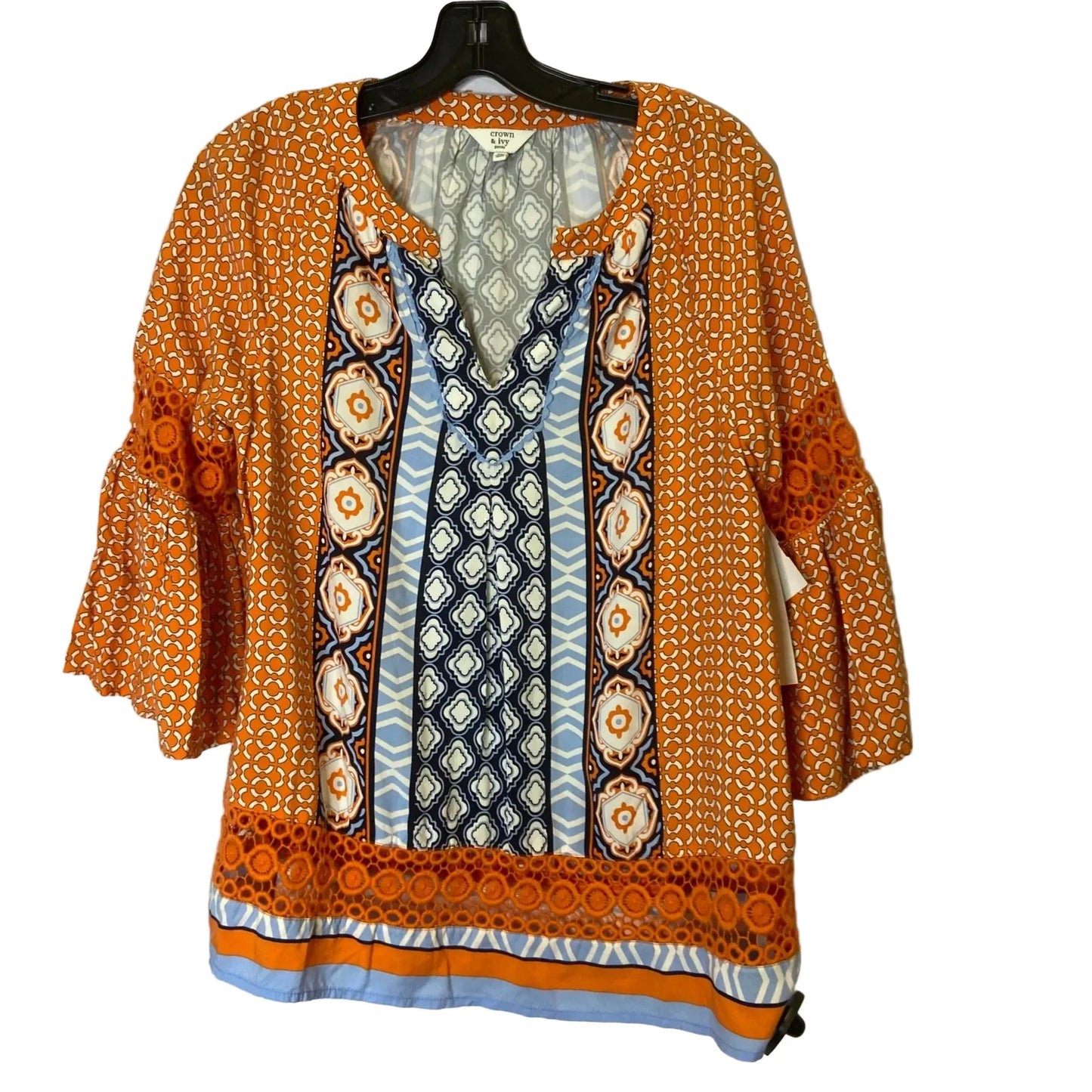 Top Short Sleeve By Crown And Ivy In Orange, Size: Mp