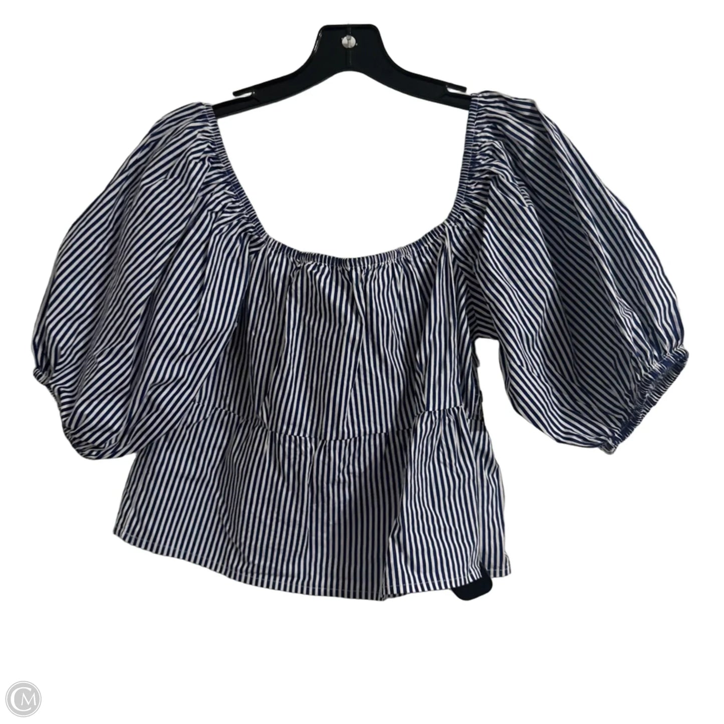 Top Short Sleeve By Sim & Sam In Striped Pattern, Size: Xl
