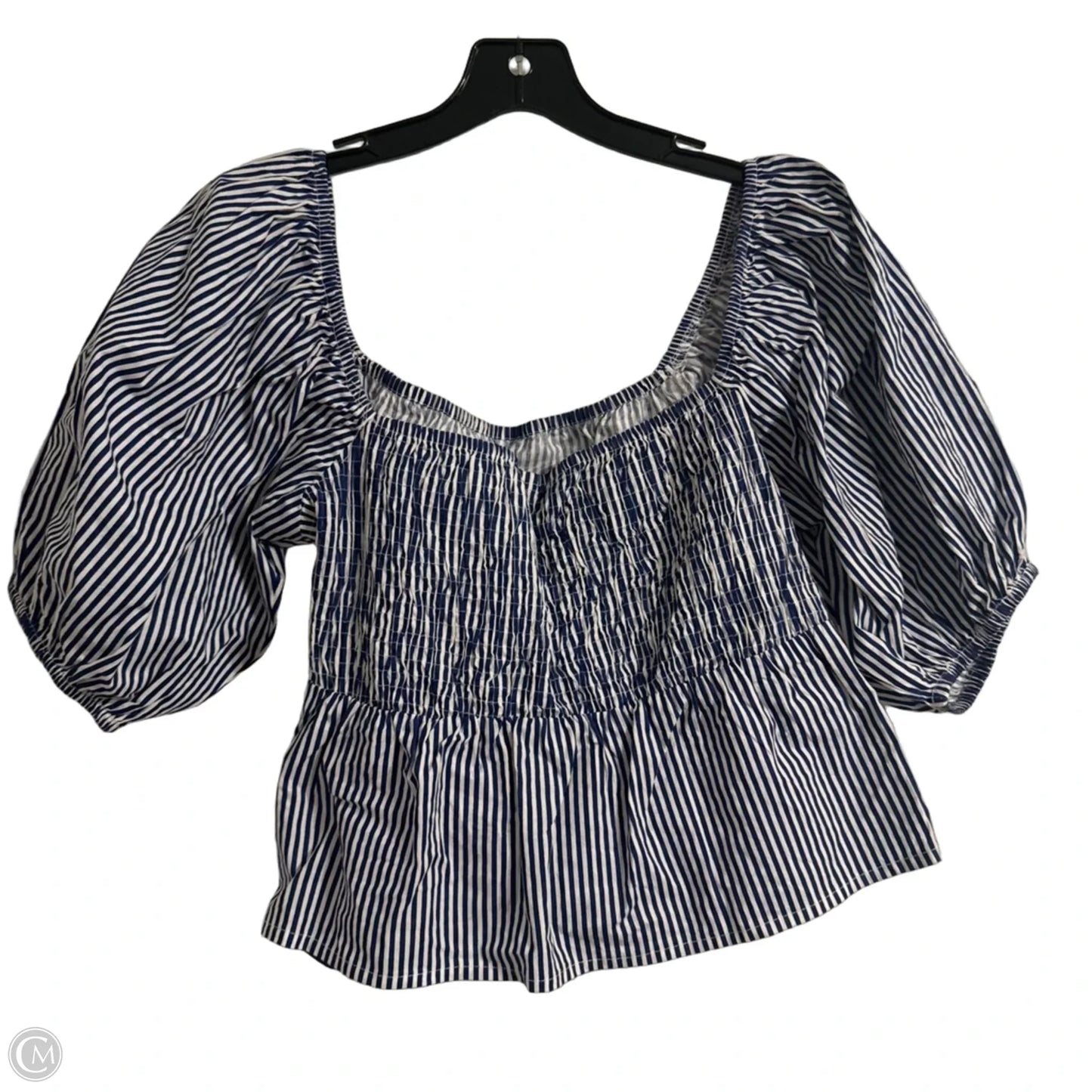 Top Short Sleeve By Sim & Sam In Striped Pattern, Size: Xl